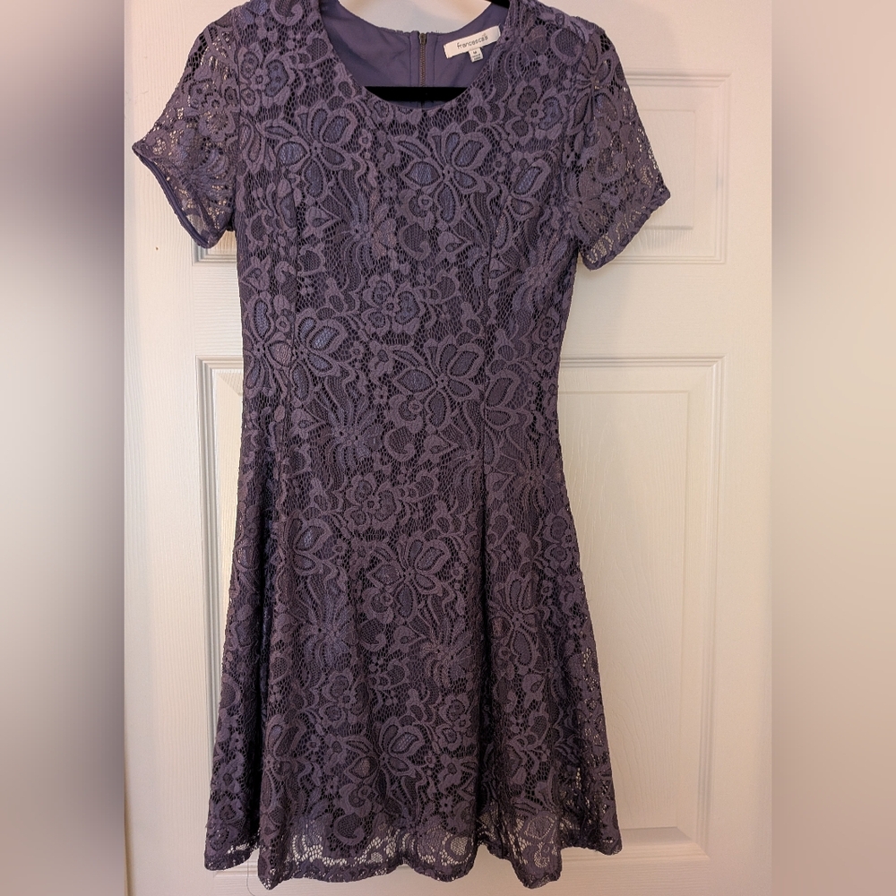 Francesca's Collections Lace Mini Dress in Purple